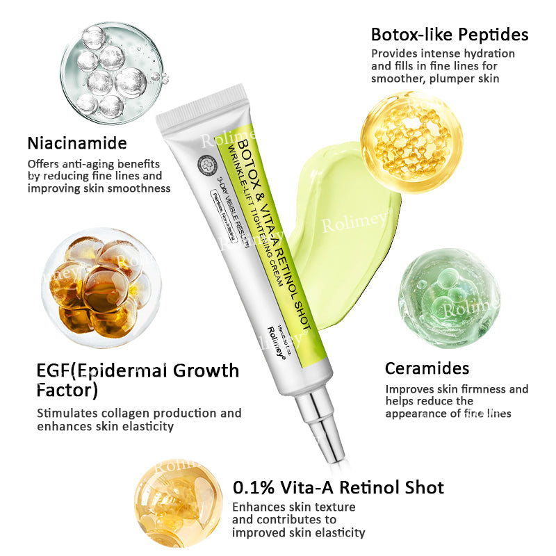 Made and shipped from Australia🦘Rolimey® Botox & Vita-A Retinol Shot Wrinkle-Lift Tightening cream - Last Day Promotion 70% OFF