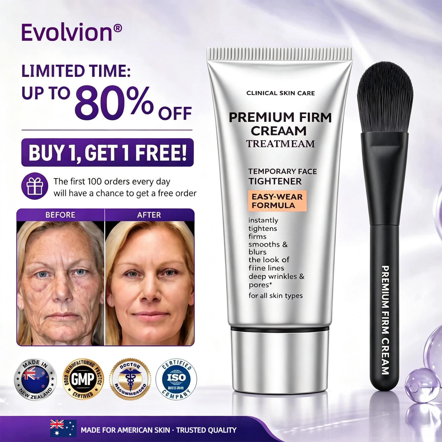 🦘Premium Instant Firming Face Cream – Easy-Wear Temporary Tightening Formula