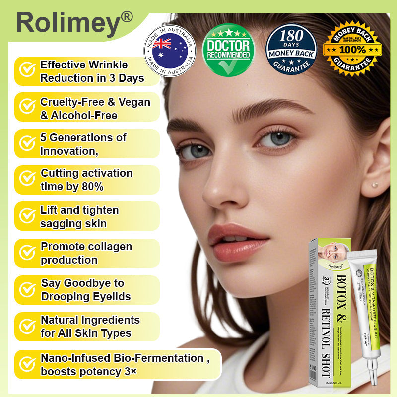 Made and shipped from Australia🦘Rolimey® Botox & Vita-A Retinol Shot Wrinkle-Lift Tightening cream - Last Day Promotion 70% OFF