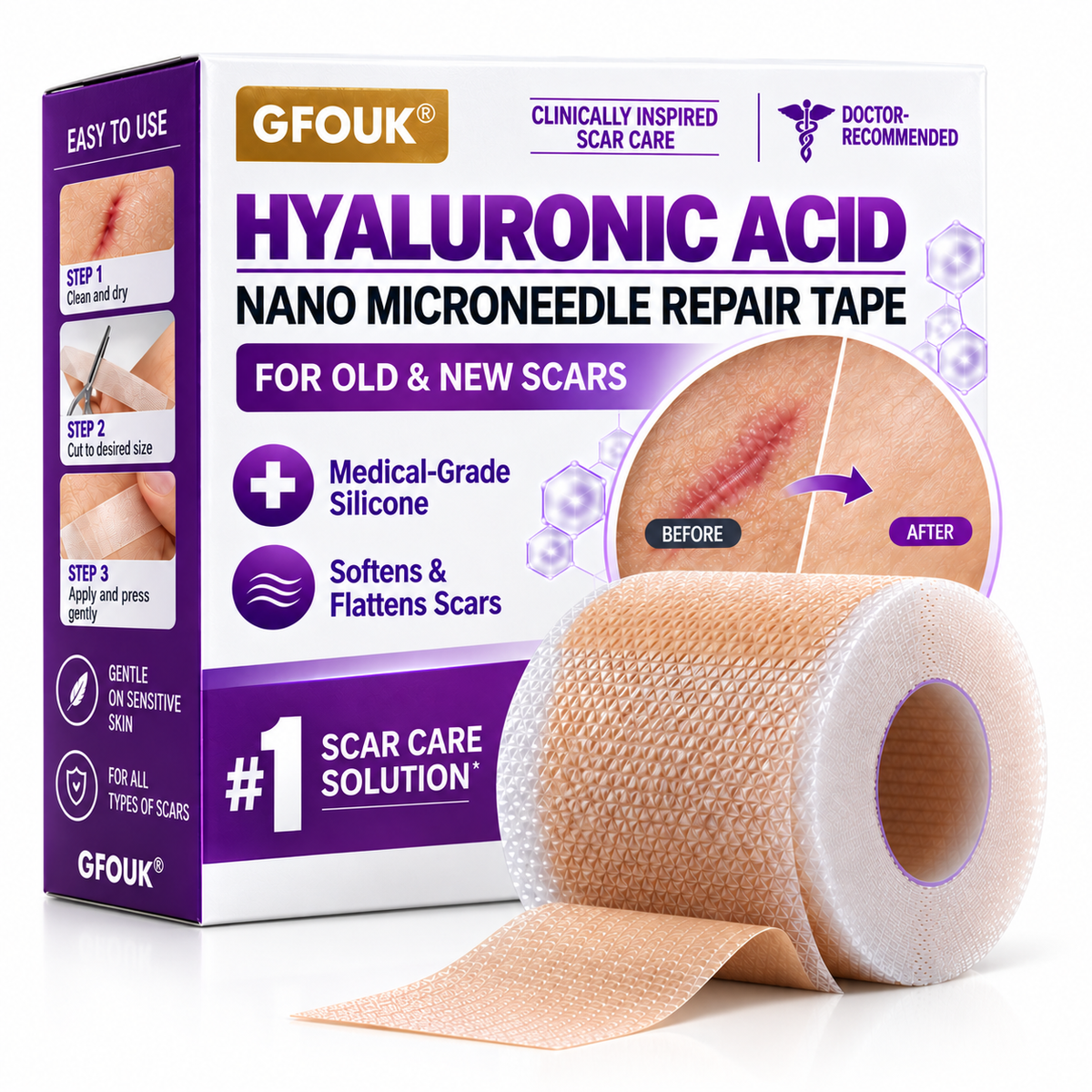 ✅GFOUK® Hyaluronic Acid Nano Microneedle Repair Tape🦘
