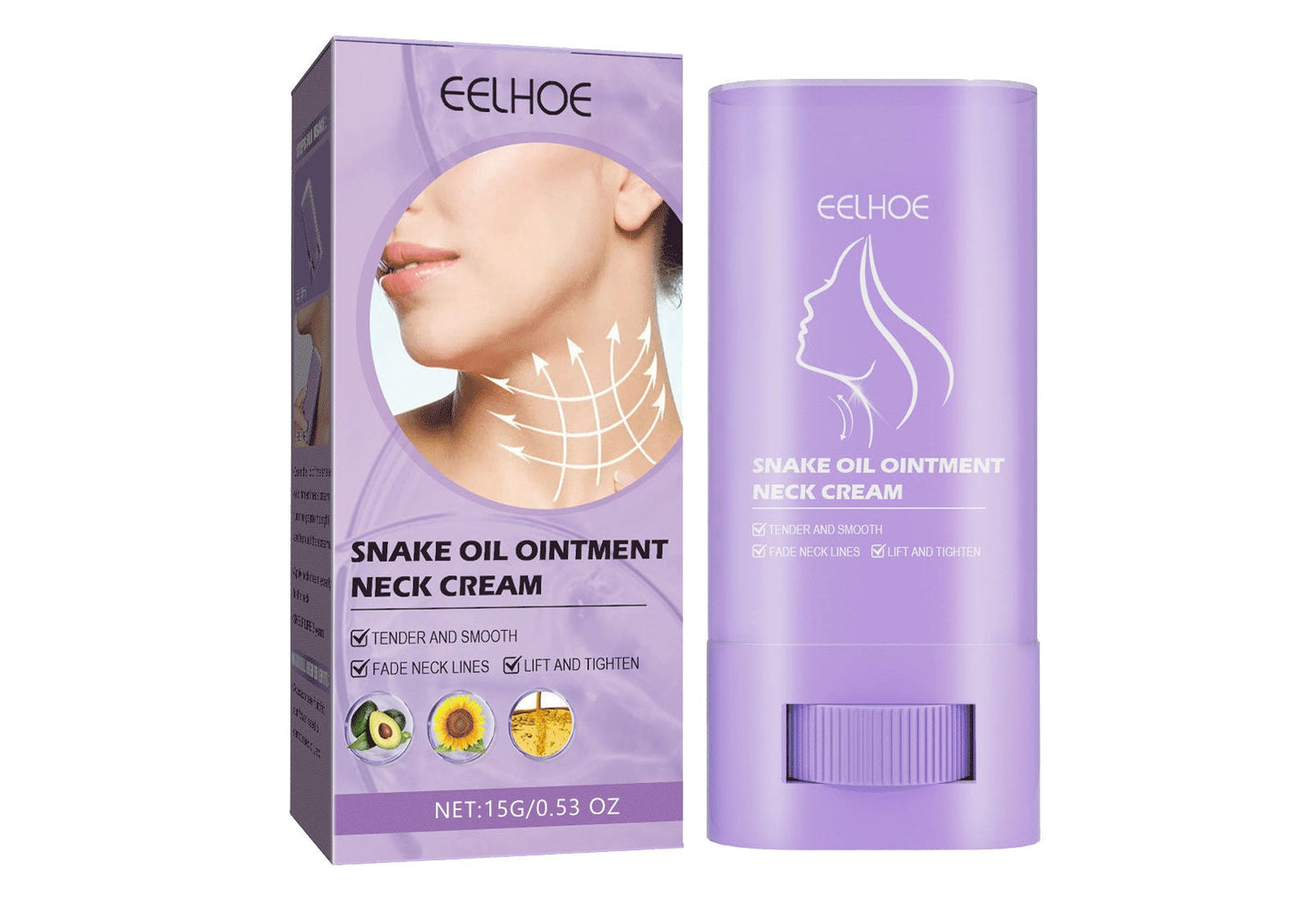 LiftaGlow Neck Stick Oil-Nourishing Firming Balm - Targets Neck Wrinkles & Sagging Skin