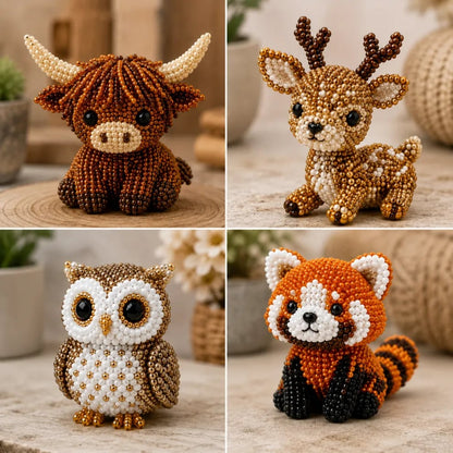 🏆Limited Time Sale 49% OFF🧵🦘Petite 3D Beaded Animal Craft Kit